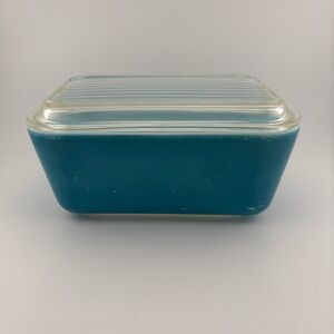 Vintage Pyrex Blue Fridge Dish 502 with Lid